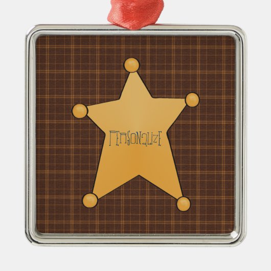 Golden Star Sheriffs Abzeichen Silbernes Ornament (Vorne)