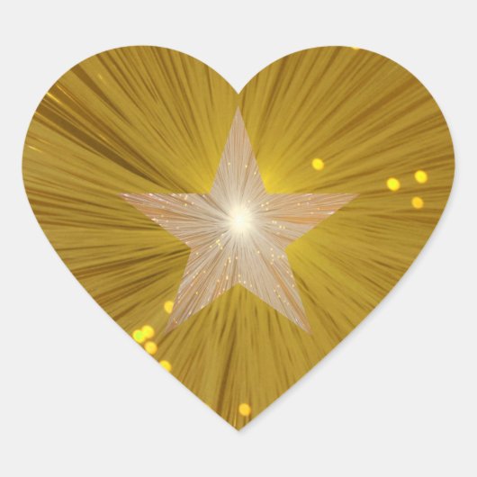 Golden Star Sterne-Sternenherz Herz-Aufkleber (Vorderseite)