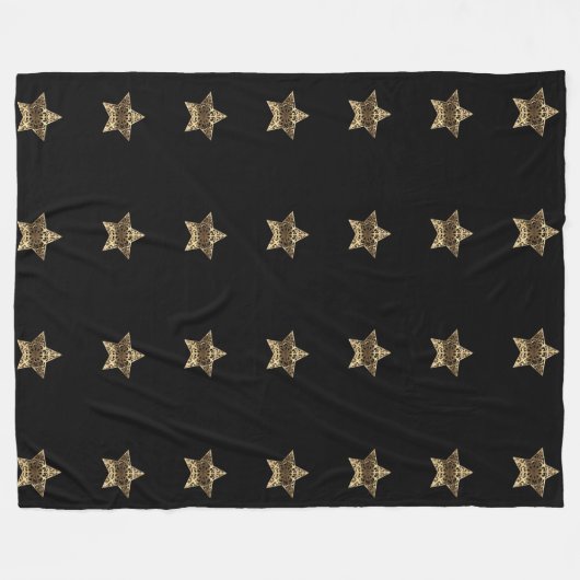 Golden Star Streifenmuster Schwarz und Gold Fleecedecke (Vorderseite (Horizontal))