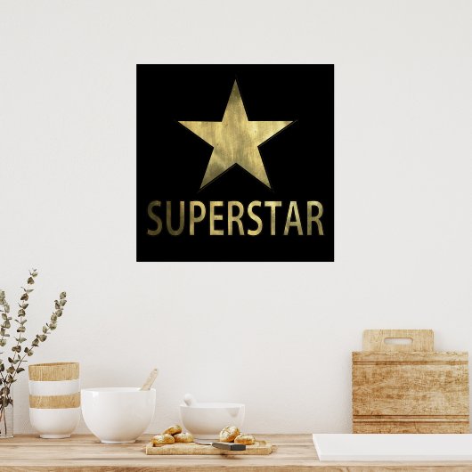 Golden Star Superstar Poster (Küche)