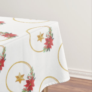 Golden Star und Weihnachtsmann Vector Tableclout Tischdecke