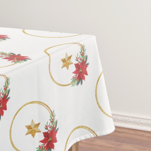 Golden Star und Weihnachtsmann Vector Tableclout Tischdecke (Beispiel)