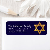 Golden Star von David Hanukkah Address Labels d1 (Insitu)