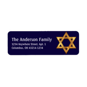 Golden Star von David Hanukkah Address Labels d1