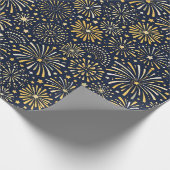 Golden Starburst Fireworks Pattern Geschenkpapier (Ecke)