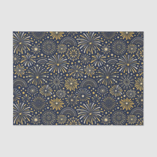 Golden Starburst Fireworks Pattern Seidenpapier