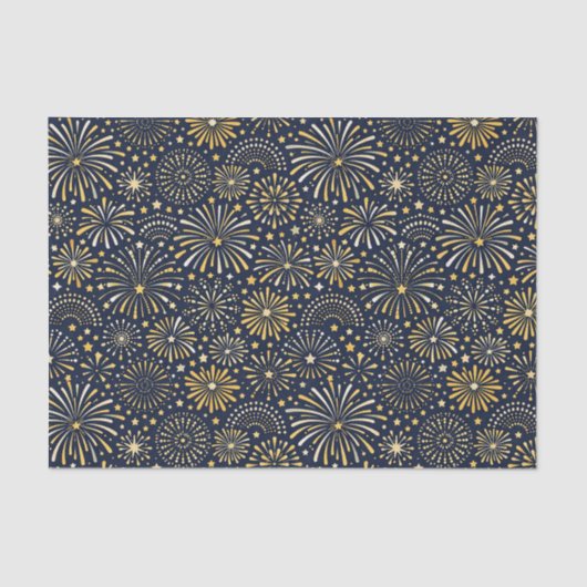 Golden Starburst Fireworks Pattern Seidenpapier (Vorderseite)