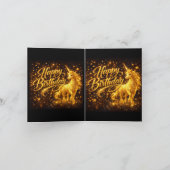 Golden Stardust Birthday — Fantasy Unicorn  Einladung (Innenseite)