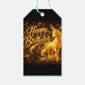 Golden Stardust Birthday — Fantasy Unicorn Geschenkanhänger (Rückseite)