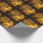 Golden Stardust Birthday — Fantasy Unicorn Geschenkpapier (Ecke)