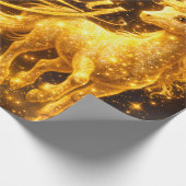 Golden Stardust Birthday — Fantasy Unicorn Geschenkpapier (Ecke)