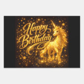 Golden Stardust Birthday — Fantasy Unicorn Geschenkpapier Set (Vorderseite 3)