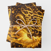 Golden Stardust Birthday — Fantasy Unicorn Geschenkpapier Set (Beispiel)