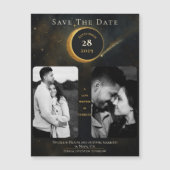 Golden Stardust Eclipse Celestial Save the Date Magnetkarte (Vorderseite)