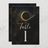 Golden Stardust Eclipse Celestial Wedding Einladung (Vorne/Hinten)