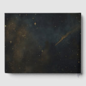 Golden Stardust Eclipse Celestial Wedding Gästebuch (Rückseite)