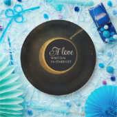 Golden Stardust Eclipse Celestial Wedding Pappteller (Party)