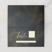 Golden Stardust Eclipse Celestial Wedding Platzkarte (Außenseite Aufgefaltet)