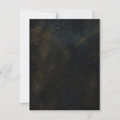 Golden Stardust Eclipse Celestial Wedding RSVP Einladung (Rückseite)