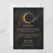 Golden Stardust Eclipse Celestie Vielen Dank Einladung (Vorderseite)