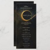 Golden Stardust Eclipse Hochzeitsprogramm Menükarte (Vorne/Hinten)