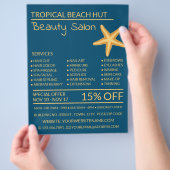 Golden Starfish, Beautician, Beauty Salon Advert Flyer (Hand)