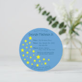 Golden Starry Moon Auf blauem Kindergeburtstag Par Einladung (Stehend Vorderseite)