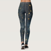 Golden Starry Night - Luxe Celestial Actuwear Leggings (Rückseite)