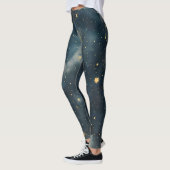 Golden Starry Night - Luxe Celestial Actuwear Leggings (Links)