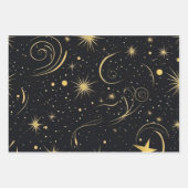 Golden Starry Wrap Geschenkpapier Set (Vorderseite 2)
