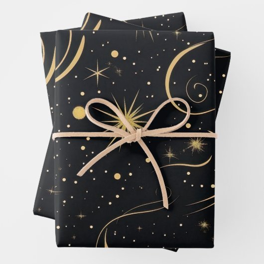 Golden Starry Wrap Geschenkpapier Set (Beispiel)