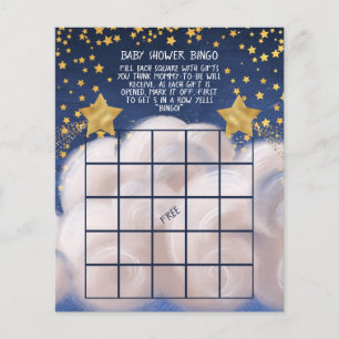 Golden Stars Baby Dusche Bingo Spiel Flyer