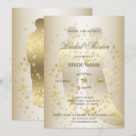 Golden Stars Braut und Bräutigam Brautparty Einladung