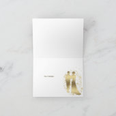 Golden Stars Bride And Groom Dankeskarte (Innenseite)