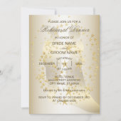 Golden Stars Bride And Groom Rehearsal Dinner Einladung (Vorderseite)