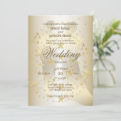 Golden Stars Bride And Groom Wedding Einladung (Stehend Vorderseite)