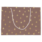 Golden Stars Choc Boho Brown 98766D Große Geschenk Große Geschenktüte (Rückseite)