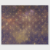 Golden Stars Confetti Celestial Galaxy Geschenkpapier (Flach)