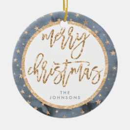 Golden Stars Frohe Weihnachtsfeier Keramik Keramikornament