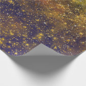 Golden Stars Galaxy Celestial Firmament Mustard Geschenkpapier (Ecke)