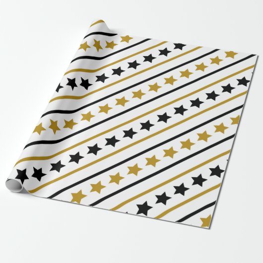 Golden Stars Geschenkpapier (Ungerollt)