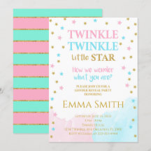 Golden Stars Little Star Gender Offenlegung Einlad