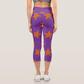 Golden Stars Muster 3 Capri Leggings (Rückseite)