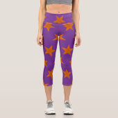 Golden Stars Muster 3 Capri Leggings (Vorderseite)