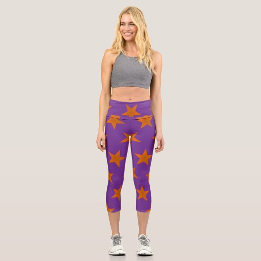 Golden Stars Muster 3 Capri Leggings (Vorderseite)