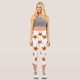 Golden Stars Muster 6 Capri Leggings