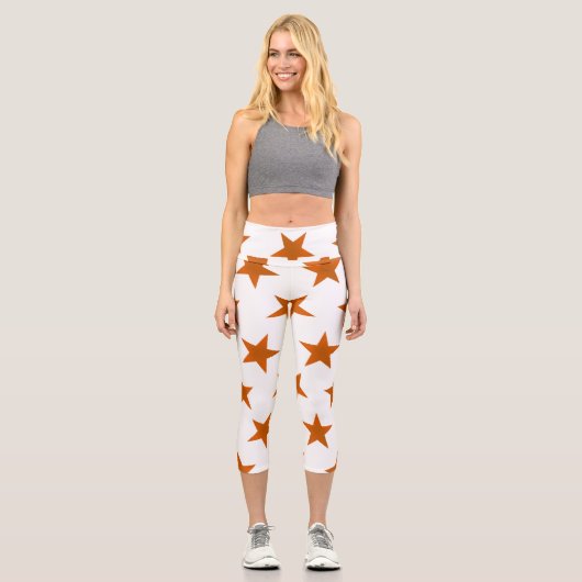 Golden Stars Muster 6 Capri Leggings (Vorderseite)