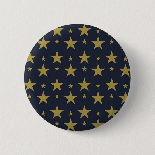 Golden Stars on Navy Blue - Elegant und zeitlos Button (Vorderseite)