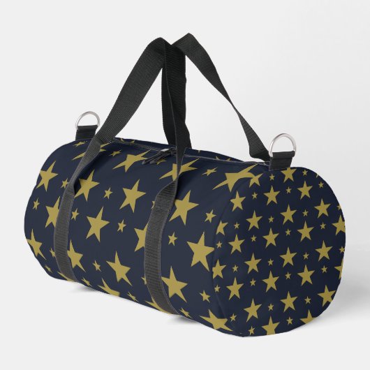 Golden Stars on Navy Blue - Elegant und zeitlos Duffle Bag (Linke Seite)
