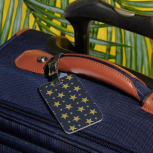 Golden Stars on Navy Blue - Elegant und zeitlos Gepäckanhänger